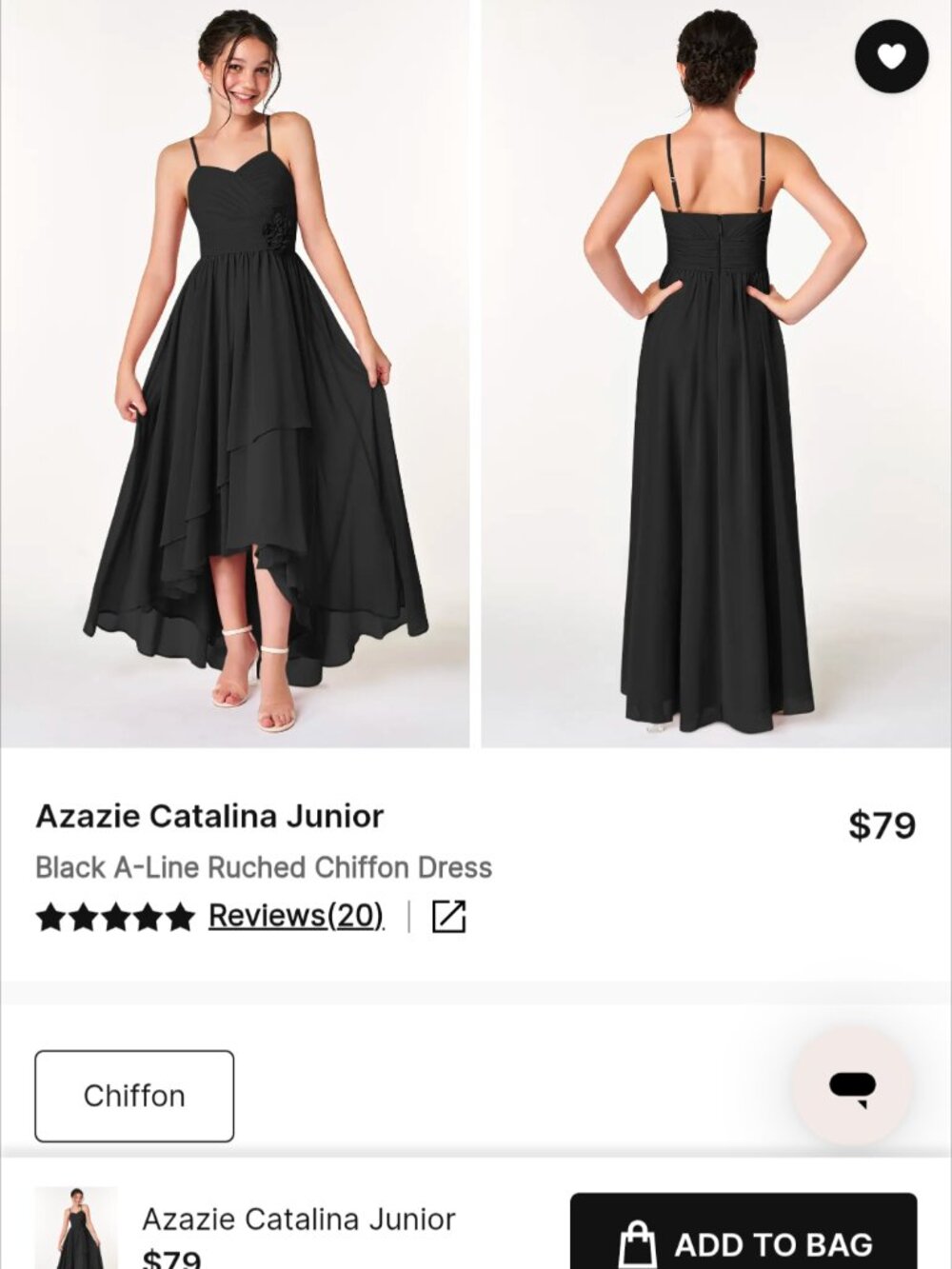Azazie Junior Girls Dress size 12